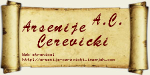 Arsenije Čerevicki vizit kartica